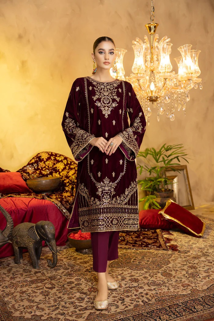 Opulence - Embroidered Velvet Stitched 2PC